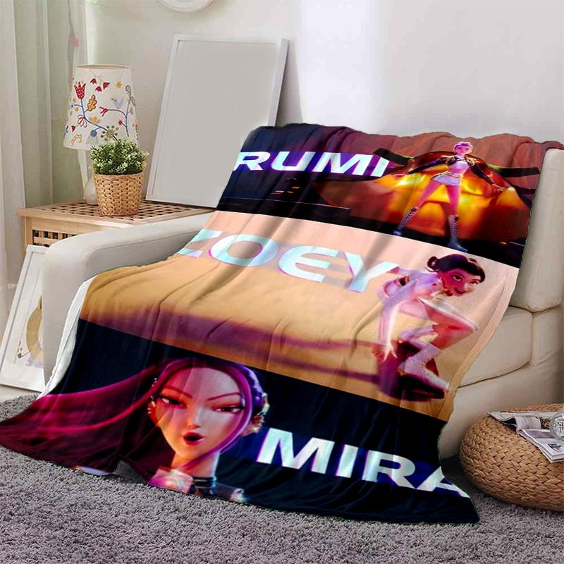 1pc Kpop Rumi Zoey Mira print blanket soft bedding sofa bedroom home decor fan goods q95