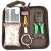 IWISS LAN Cable DIY Tool Kit, Crimping Pliers (with Stripper), LAN Cable Tester, 100 Connectors (Single Wire, CAT6 Compatible), Storage Bag (7-Piece S