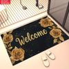 Welcome To Our Camper Welcome Mat, Our Happy Place Entryway Rug, 2D Flat Printed Non-Slip Washable Floor Mat