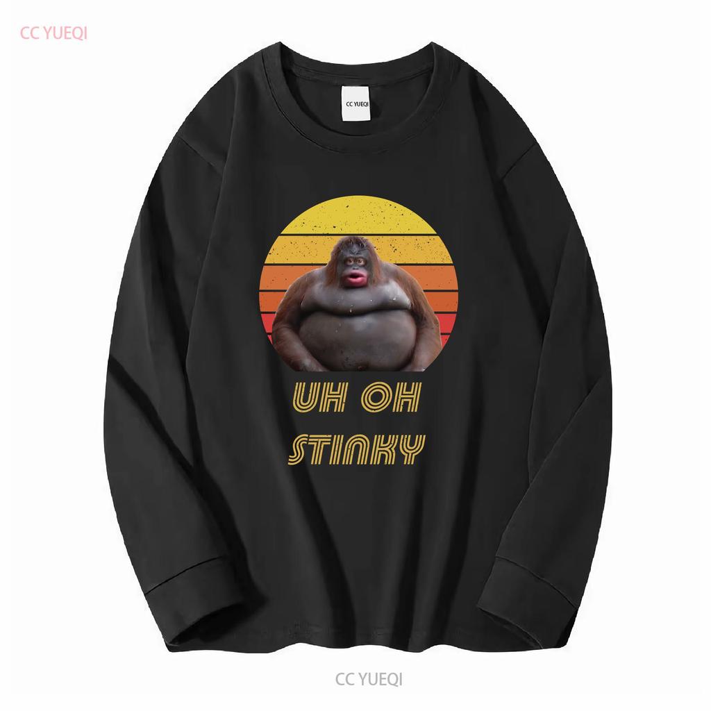 Uh Oh Stinky Meme T Shirt Funny Dank Poop Edgy Long Or Short Sleeves Vintage Washed Breathable Fashion Top For Everyday Wear