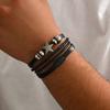 Leather Bracelet Vintage Weaving Maple Leaf Men's Jewelry