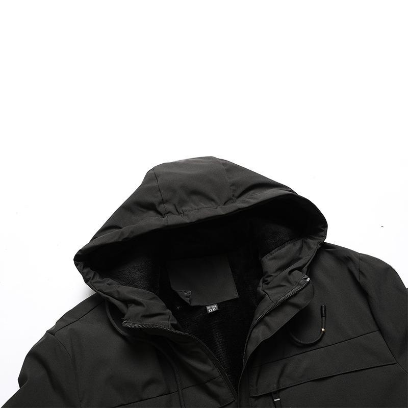 Winter Fleece Thickened Hooded Outdoor Cotton Jacket Casual Men's Padded Jacket