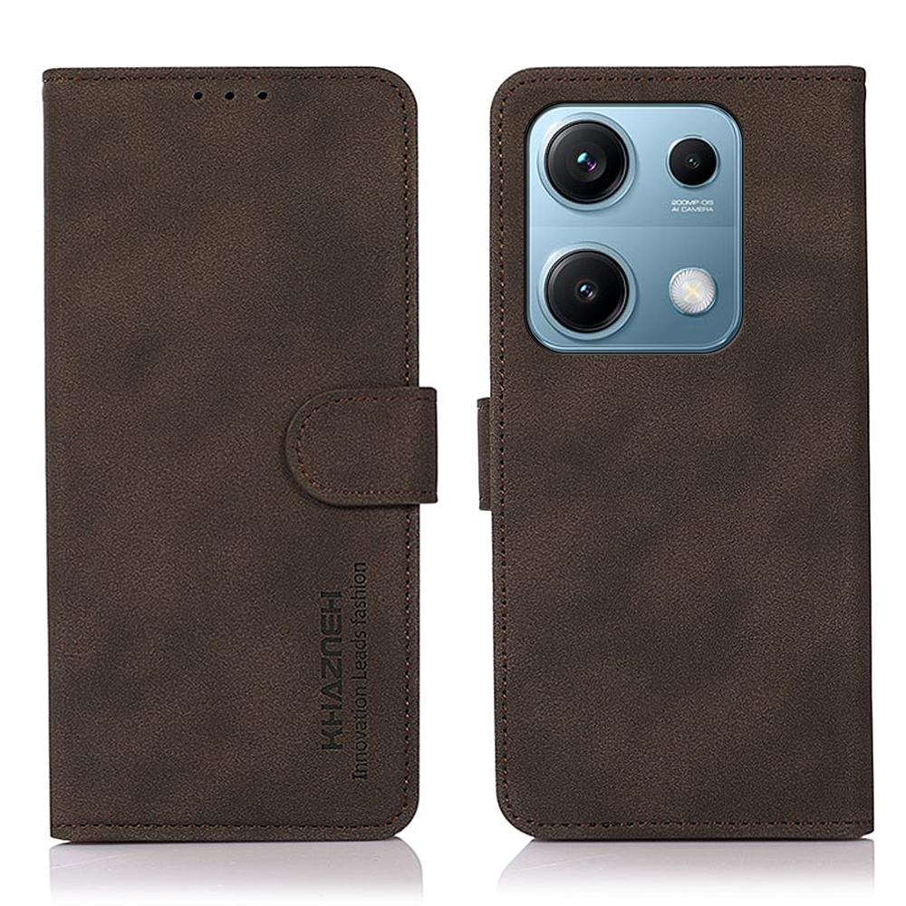

KHAZNEH For Xiaomi Redmi Note 14S 4G Case PU Leather Wallet Stand Phone Cover Brown