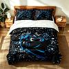 Carolina Panthers (14) Set de 3 piese potrivit pentru dormitoarele matrimoniale moale și confortabil un cadou ideal pentru familie și prieteni Include o față de plapumă și două