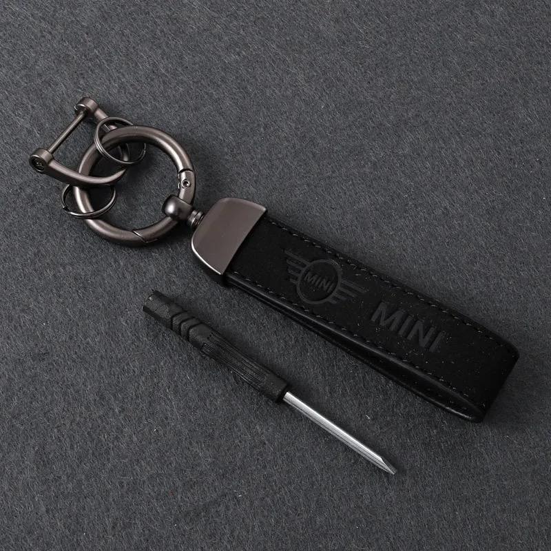 

Leather Keychain With Car Logo Keyring Accessories for Mini Cooper JCW R50 R52 R53 R55 R56 F54 F55 F56 F60 CLUBMAN COUNTRYMAN