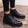 Martin Boots Men's British High-top Business Casual Shoes Brock Heightening Leather Shoes Trendy Versatile Men's Shoes