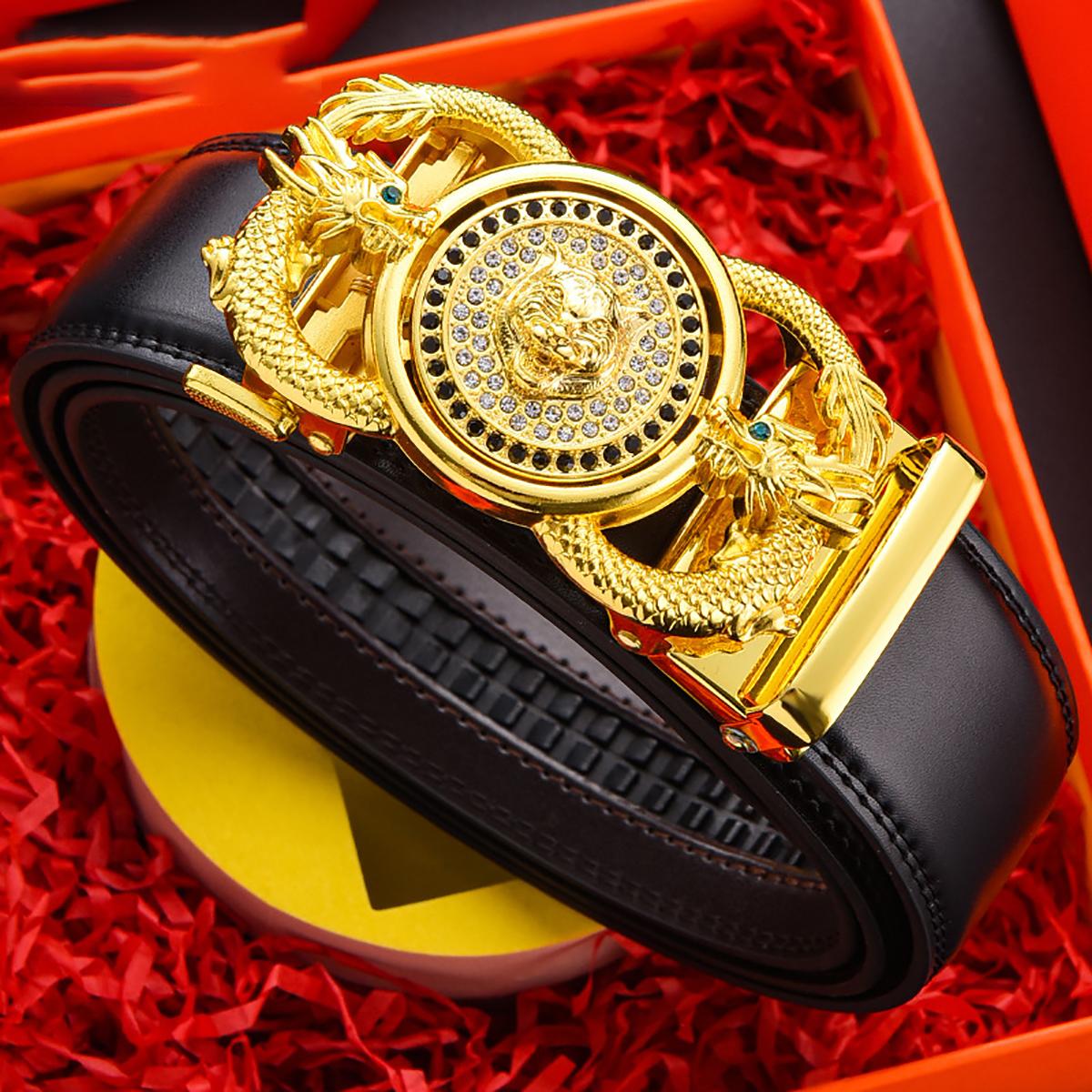 

Men s Luxurious Automatic Belt Buckle. High Quality, Durable and Comfortable. It Pairs Well with Jeans and Suit Pants 130cm
