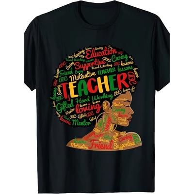 European Sizes Black Smart Teacher Woman Pride Black History Month T-ShirtSame Style for Men