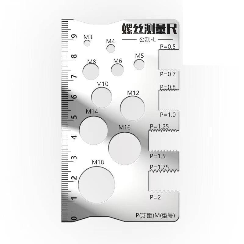 

For Measuring Screw Pitch Bit Bolt Nut Screw Thread Checker Screw Measurement Ruler Stainless Steel Caliper Metric