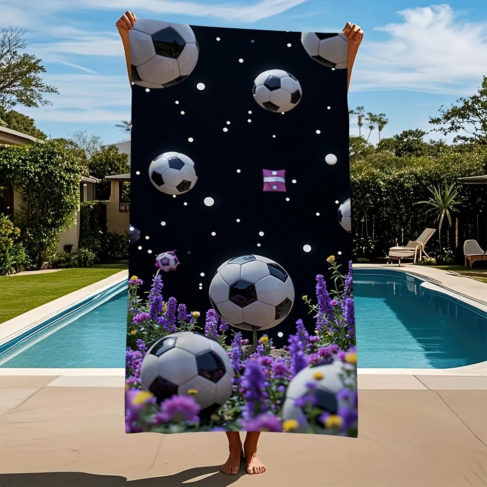 

One Piece of Football Themed Bath Towel Made from Absorbent Microfiber Dries Quickly Is Ultra-Soft And Lightweight W30*H60(CM)