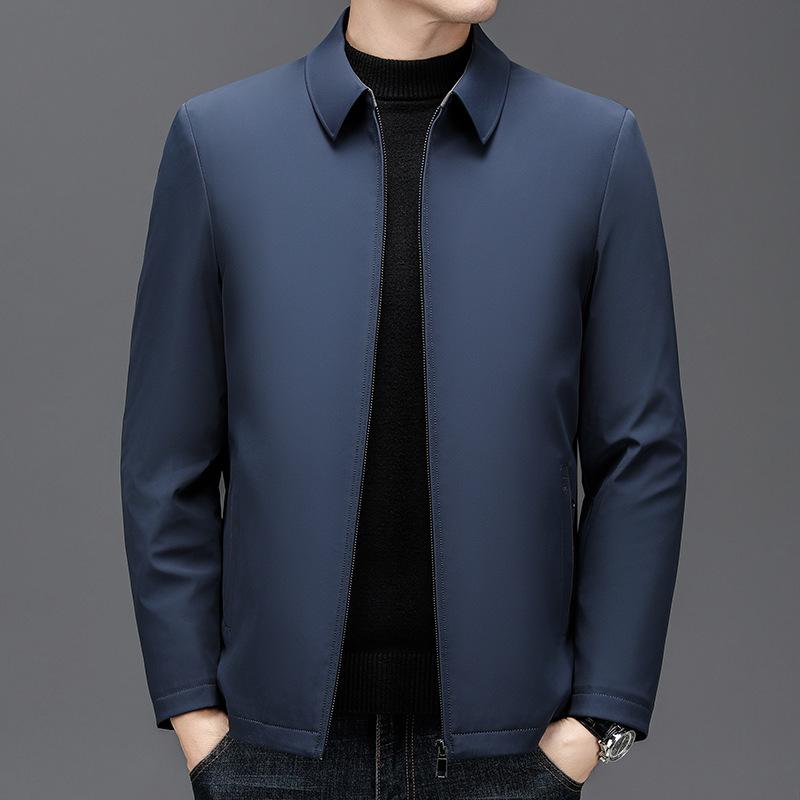 Autumn and winter trendy men's dad jackets, casual jackets, middle-aged and elderly men's cotton jackets and velvet jackets, trendy tops