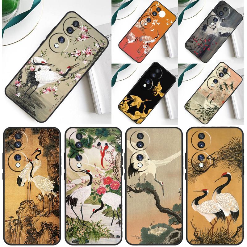 Red-crowned Crane Bird Case For Honor 200 Lite 50 70 90 X9a X8a X8 X9 X8b X9c X9b Honor Magic 5 6 Pro 7 Lite Cover