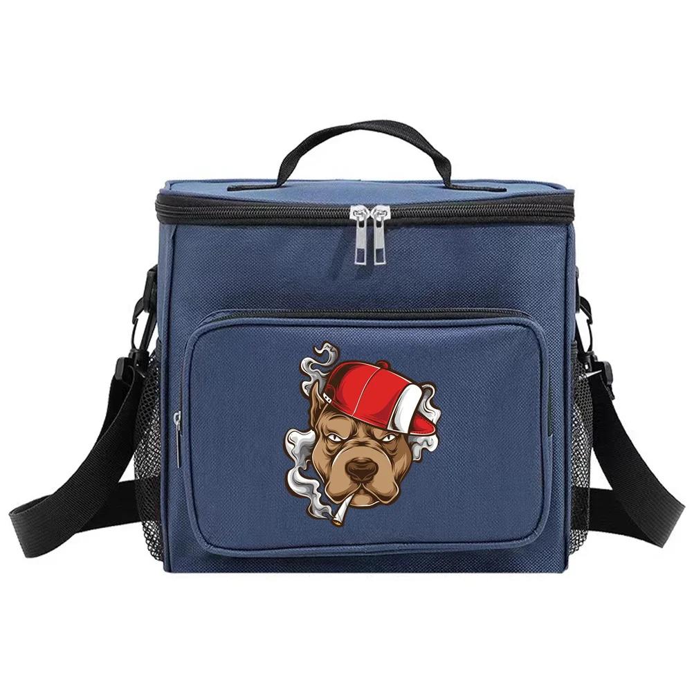 Insulated Bags Portable Shoulder Lunch Bag Waterproof Cooler Box Thermal Organizer Handbag for Men and Women Dog Printing