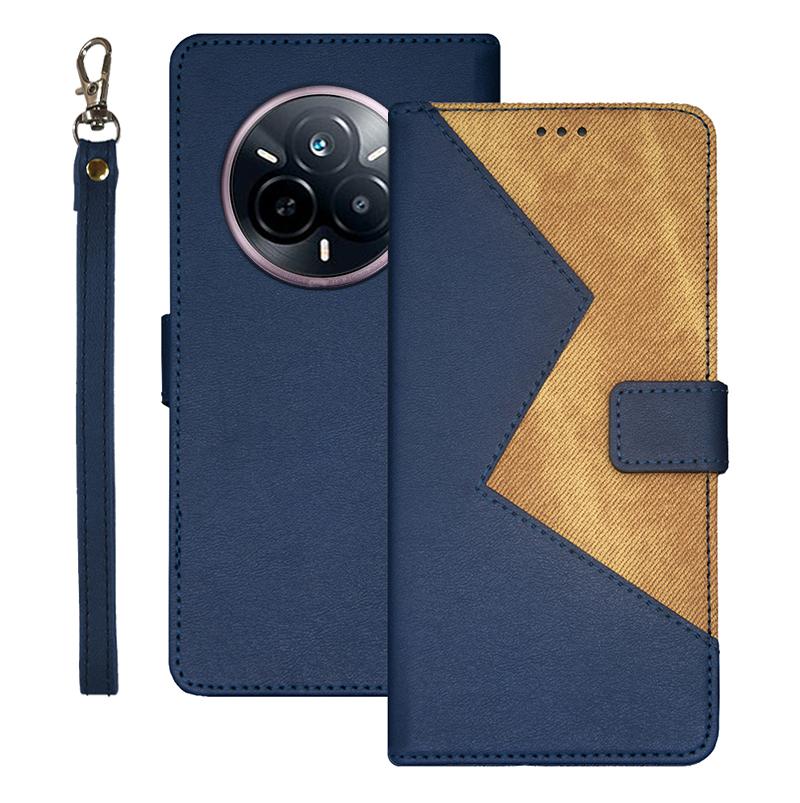 IDEWEI For Realme 14 Pro 5G Case Card Slots Splicing Color Leather Phone Cover