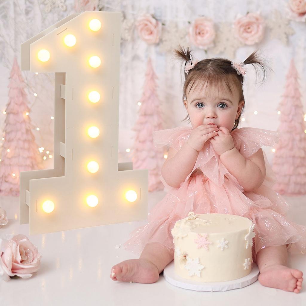 91,5CM Riesige LED-Zahlen-Lichtrahmen 1. Geburtstag Party Dekoration Kinder Hochzeit 30. 50. 60. Geburtstag Partyzubehör Babyparty