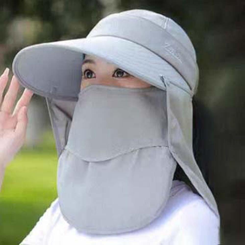 Face Covering Sunshade Shawl Cap Anti-UV Picking Tea Hat Portable Shawl Mask Hat Summer