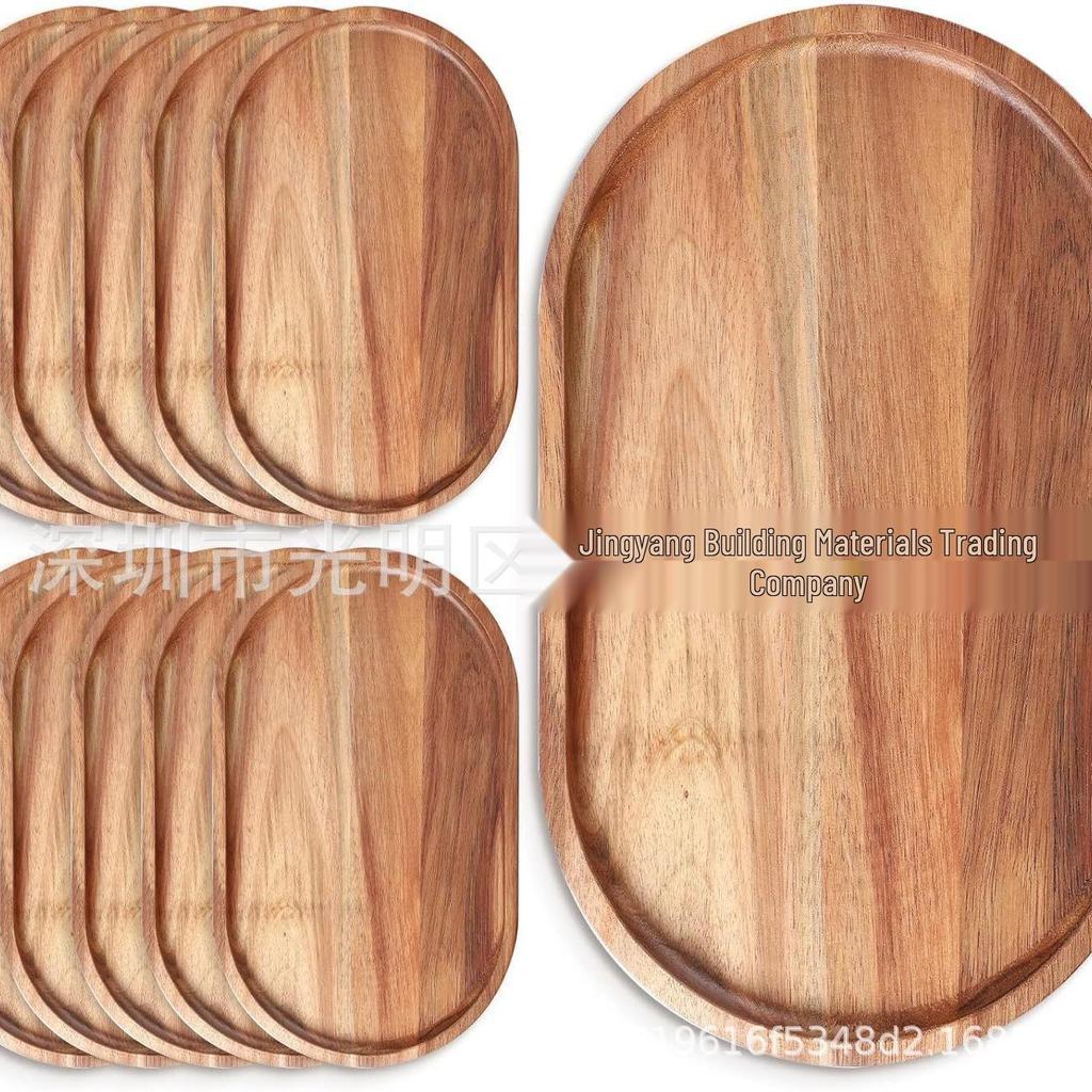 Insulated Japanese Acacia Wood Rectangular Tray & Oval Breadboard