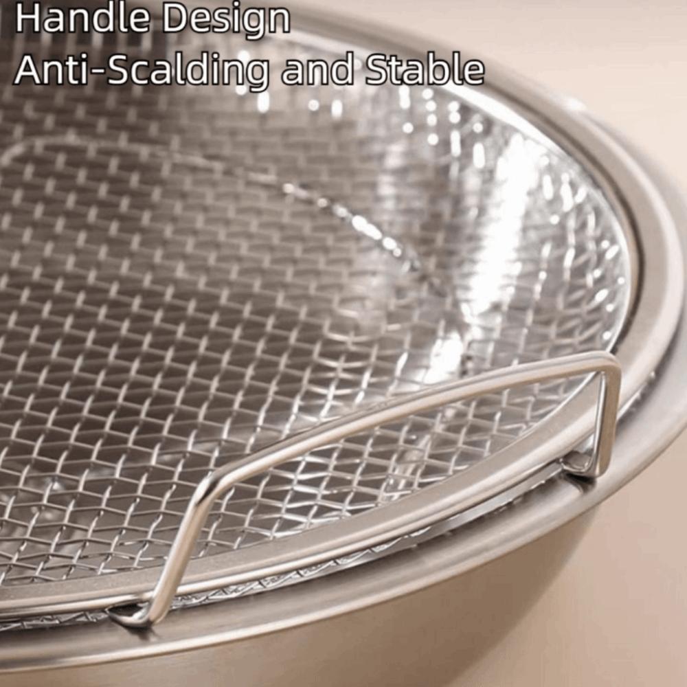 Stainless Steel Cooking Oil Strainer Round Oil Residue Filter Plate  Frying Food