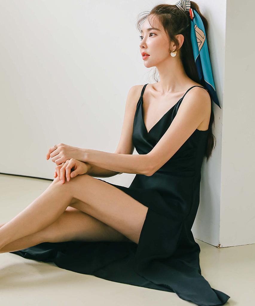 Bendis Peach Slit Dress
