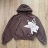 European and American Trendy Brand New Street Hoodies, INS Men's and Women's Y2K Retro Floral Digital Fashion Sweatshirt