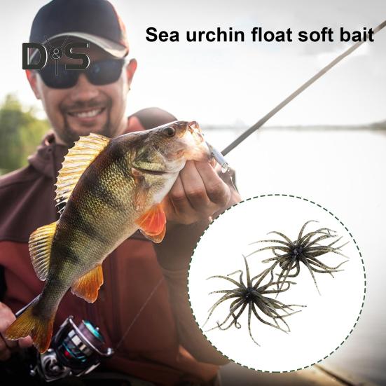 2 Bucăți 6.88CM/1.7G Momeală Moale Arici de Mare cu Fuste de Înot Colorate Atracție Artificială Accesorii Pescuit Bass Walleye Păstrăv Apă Sărată Apă Dulce