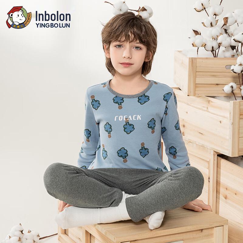 Yingbolun Boys' 100% Cotton Base Layer Set