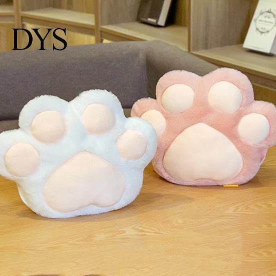 Bed Pillow Throw with Hole High Resilience Cartoon Animal Winter Indoor Cute Cats Paw Warm Hands for Daily Use Plush