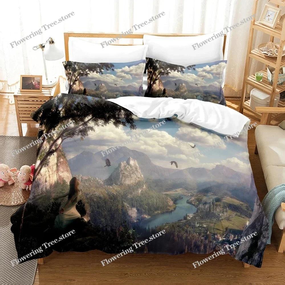 Fantasy Witch Dragon Llien World Bedding Set Boys Girls Twin Queen Size Duvet Cover Pillowcase Bed Kids Adult Home Textileextile