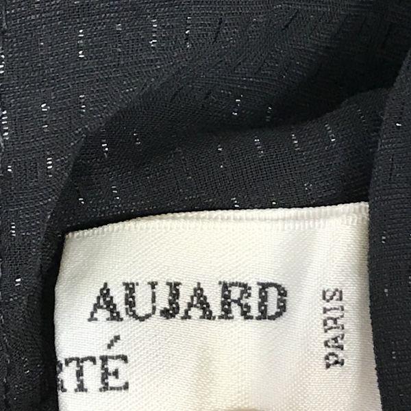 CHRISTIAN AUJARD Velour Shirt Jacket Shoulder Pads Women L Black(USED)