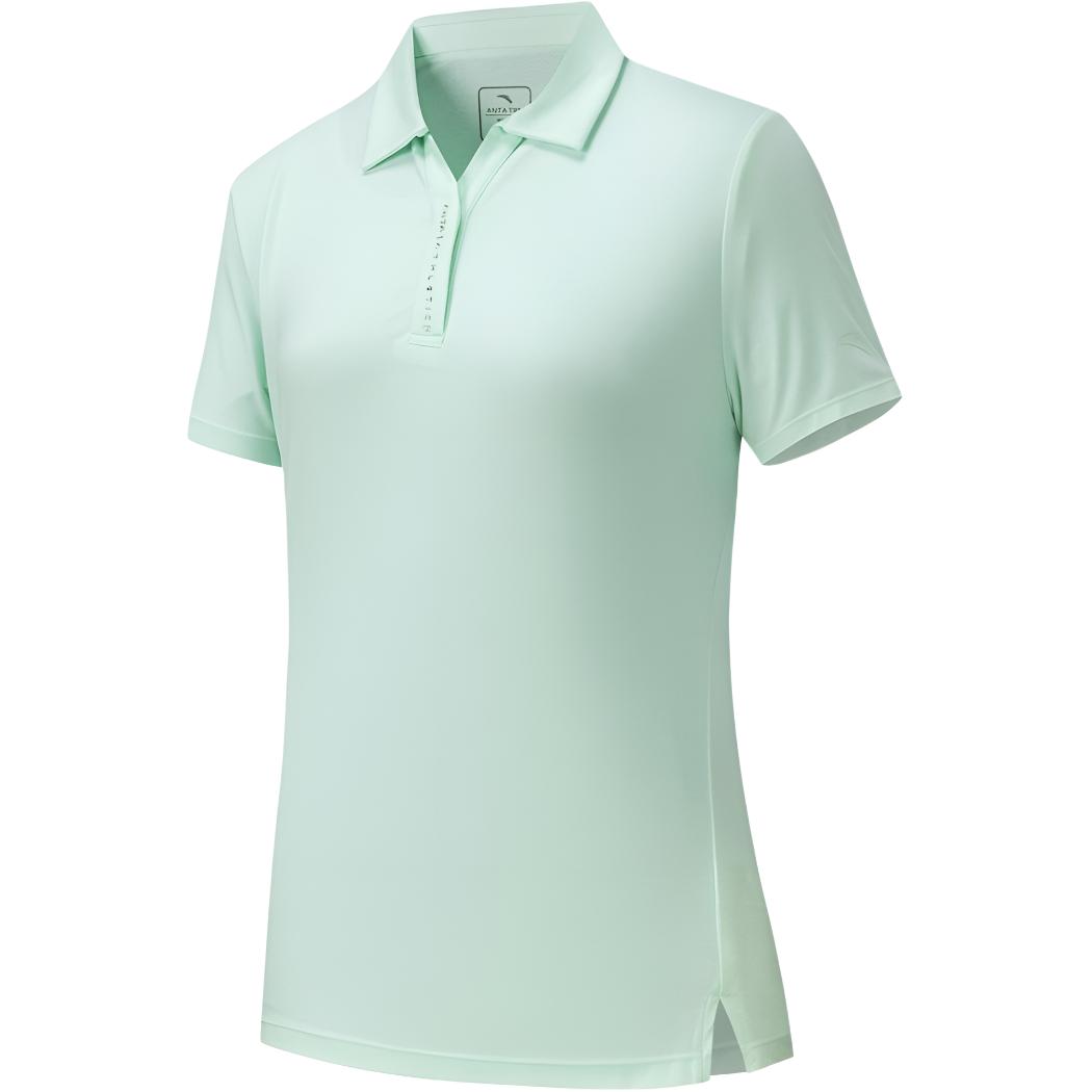 Anta Breathable Solid Color Casual Short Sleeve Polo Shirt Women tops 162627114-2 S