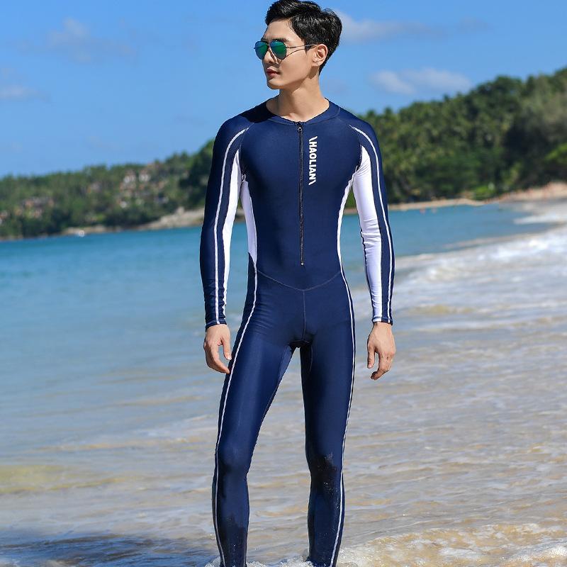 New Outdoor Men's Diving Suit One-piece Sunscreen Swimsuit Quick Drying Jellyfish Suit Surfing Professional Swimming Suit