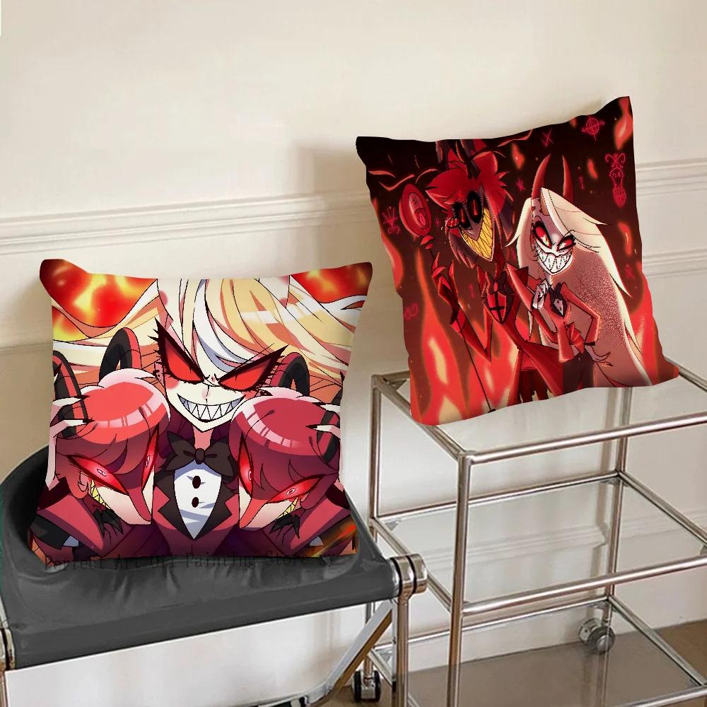 Anime H-Hazbin H-Hotels Pillow Case Square Pillow Bedroom Sofa Leisure Comfort Cushion Car Living Room Home Decoration