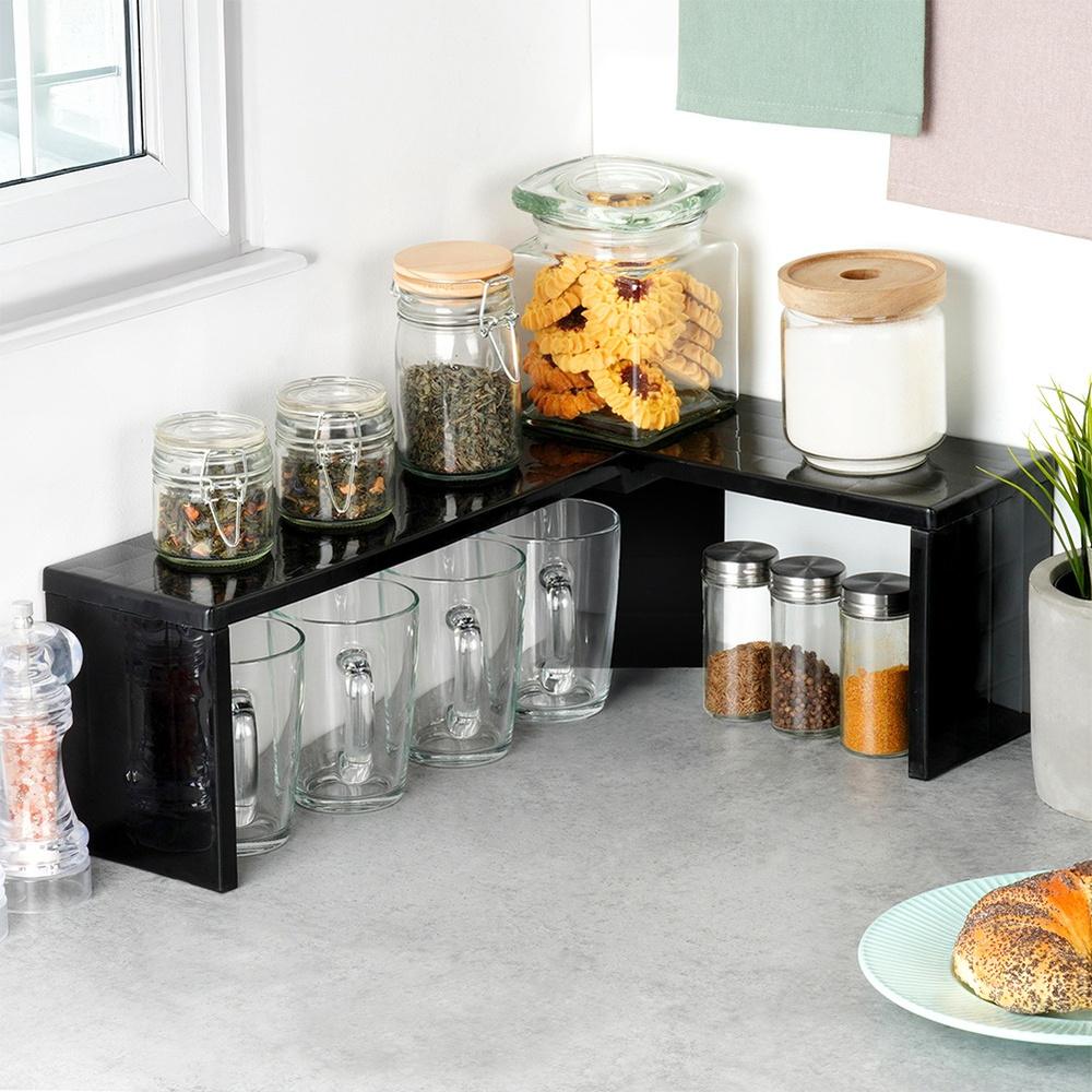 Kitchen Shelf for Countertop, Corner or Straight Cabinet, Organizer Stand