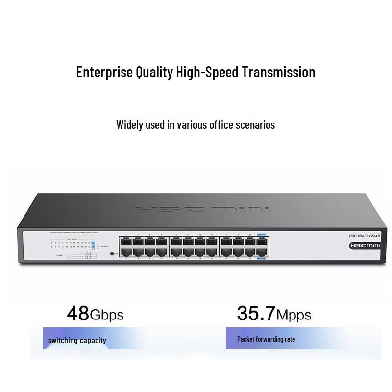 H3C S1224R 24-Port Gigabit Unmanaged Rackmount Switch