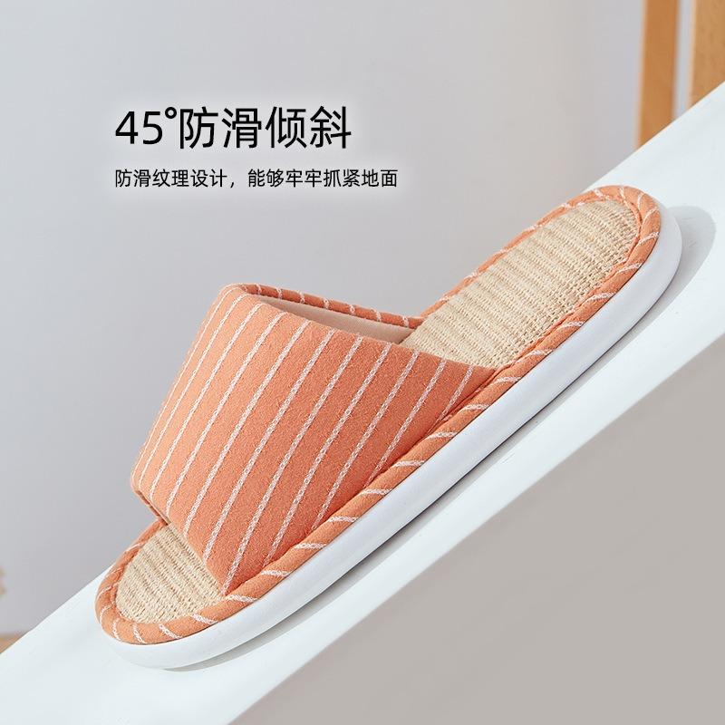 Spring Linen Slippers Home Four Seasons Home Cotton and Linen Indoor Non-slip Floor Breathable Linen Slippers Spring and Autumn