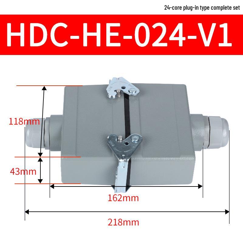 Heavy-Duty Rectangular Aviation Connector Plug & Socket: 6, 10, 16, 24, 32 Pin Options
