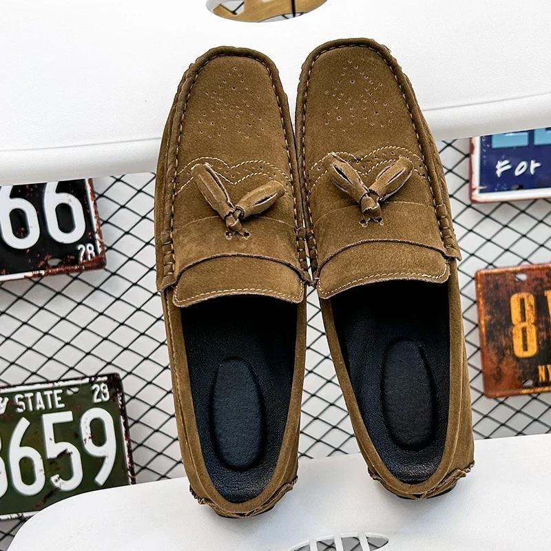 

Loafers Men Casual Shoes Tassel Brogue Shoes Men Loafers Moccasins Breathable Slip on Big Size Driving Loafers for Men 48 хакі