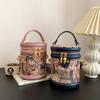 Bear Pattern Cylinder Bag Stylish and Playful One Shoulder Crossbody Bag