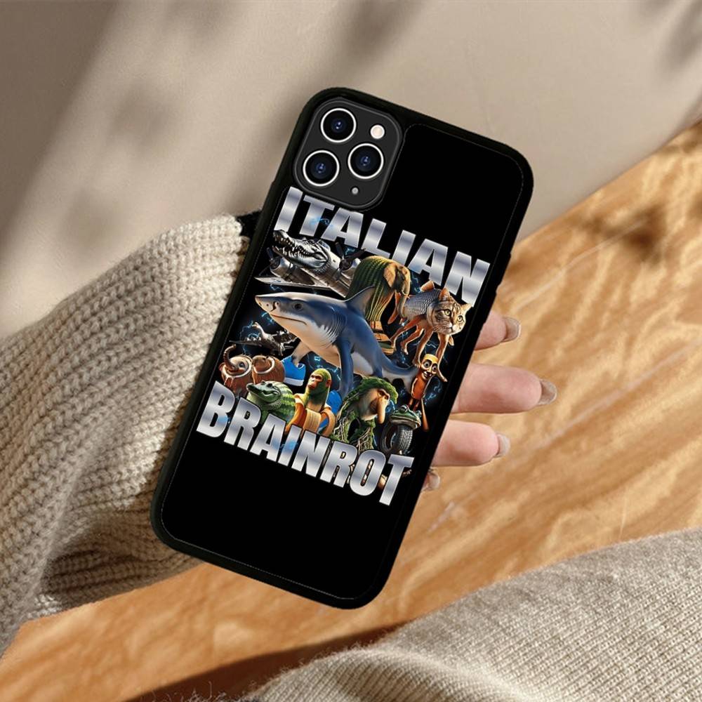 

I-ITALIANS B-Brainrot Creative Animal PC+TPU Phone Case For IPhone 17 16 15 14 PRO MAX 11 12 13 PLUS MINI Cover iPhone 16e