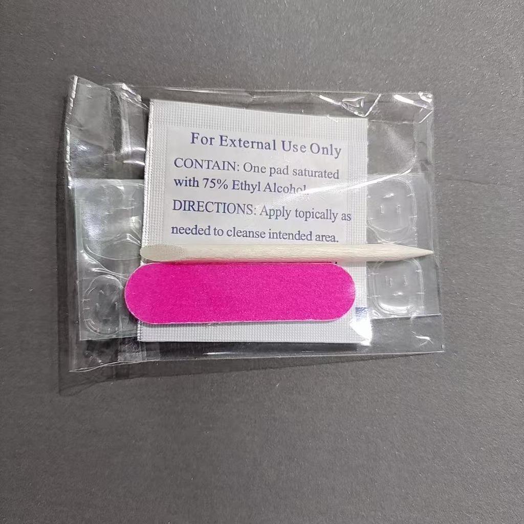 Wearable Nail Toolkit: Jelly Stickers with Double-Sided Nail File & Remover Stick (Including Cleaning Cotton).