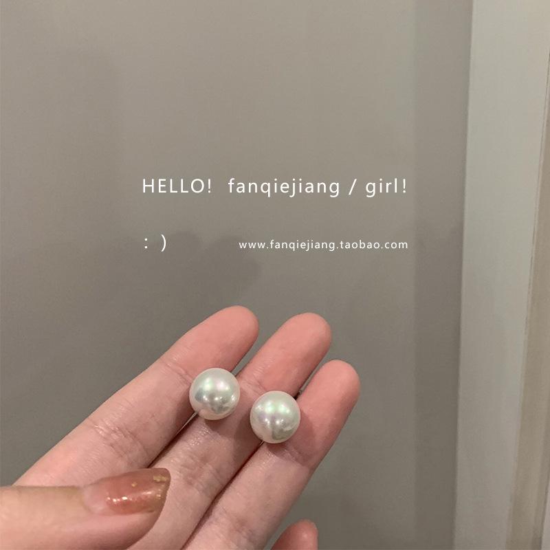 Pendientes de botón de esmalte coreano minimalistas retro en forma de corazón con perlas