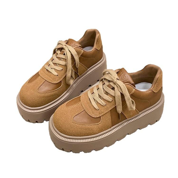 Mil Amor Celebridad de Internet explosión zapatos casuales de cuero mujeres 2025 otoño nuevo plataforma muffin zapatos deportivos versátiles zapatos de mujer