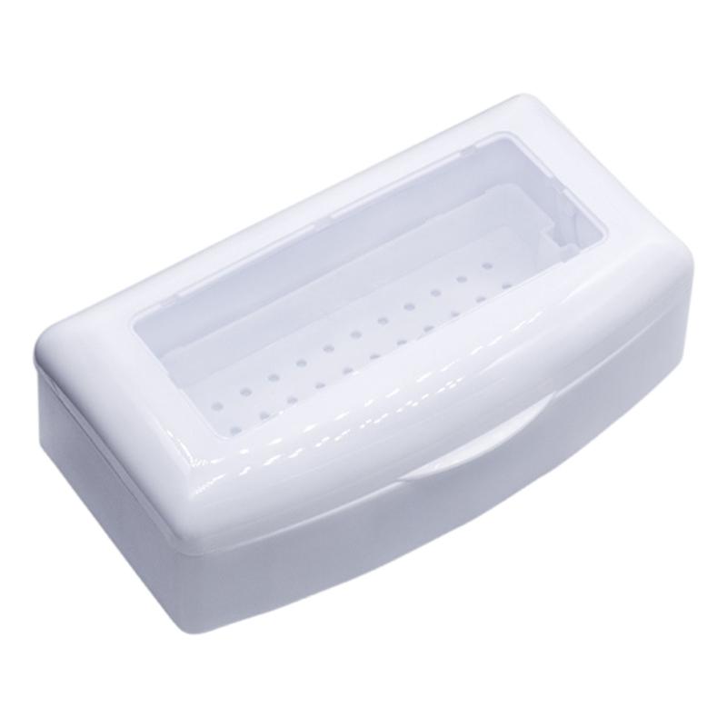 Nail Tool Sterilizer Box Plastic Portable Light Sanitizer Nail Care Cleaning Box For Nail Salon And Home Use