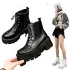 Autumn Women Boots Buckle Round Toe Wedges Platform Botines Punk Goth Women Street Shoes Combat Boots for Women Botines Mujer