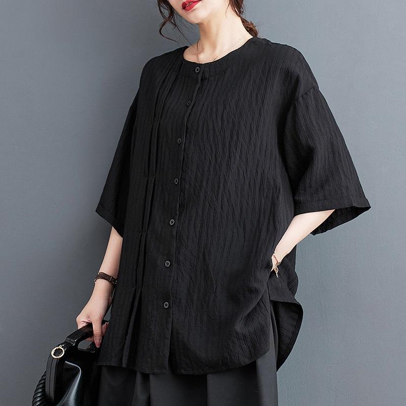 Camicie e camicette vintage in cotone a maniche corte oversize per camicetta Top estivi casual larghi da donna camicia con bottoni