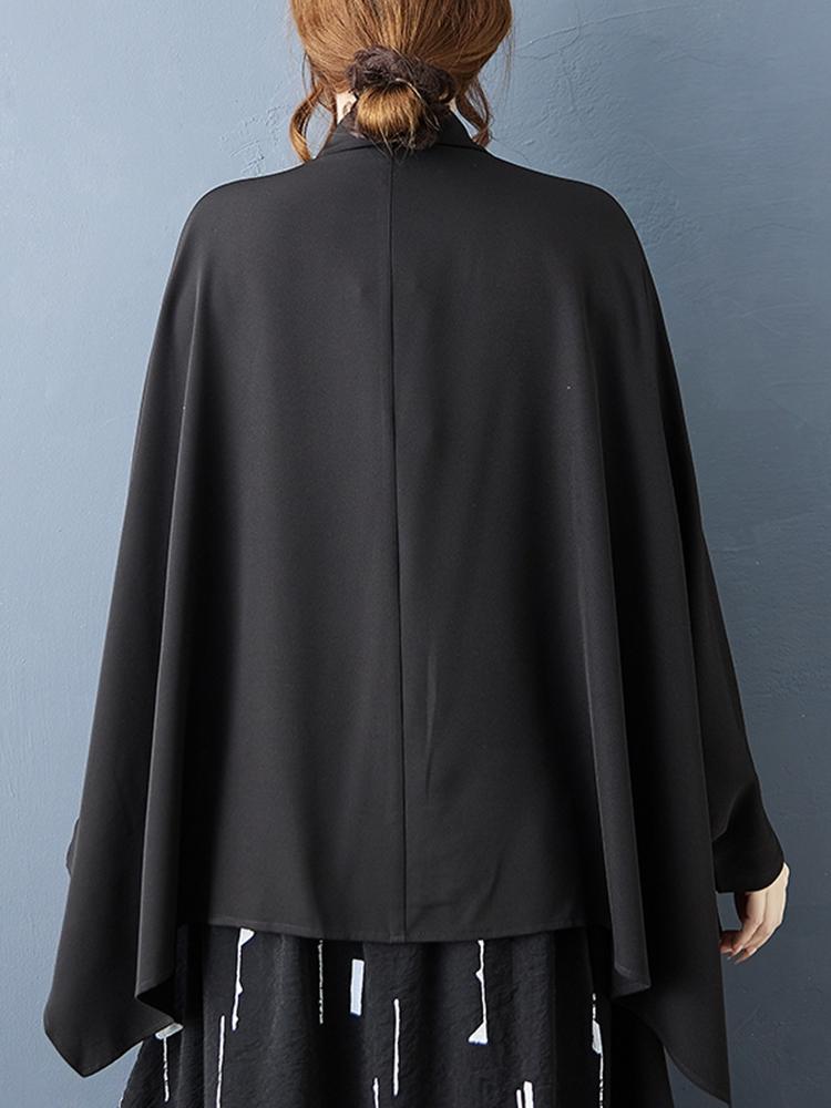 Xitao Irregular Loose Black Female Blouse GJ1244