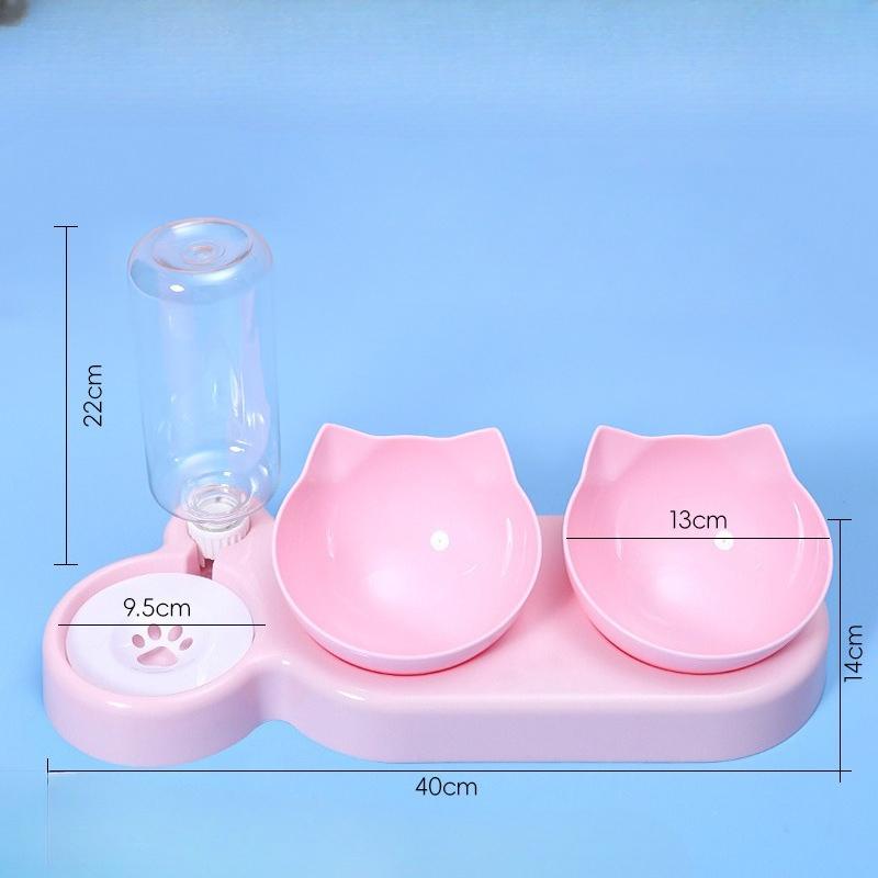 Cat Bowl, Pet Automatic Water Dispenser, Feeder, Double Bowl Integrated Moisture-proof Mouth, Cat and Dog Bowl, Pet Food Utensils
