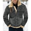 New Fur Integrated Men's Coat Thickened Lamb Wool Medium and Long Imitation Leather Velvet Jacket