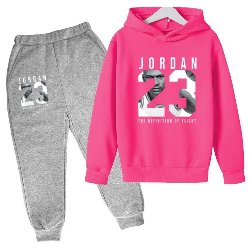 2026 Kids New Autumn Winter Casual Long Sleeve Pullover 2pcs Hoodie+Pants Tracksuit 3-12Yrs Girl Boy Basketball Coat Clothes Set