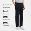 Langdeng Men's Double Pleat Cotton Business Casual Pants